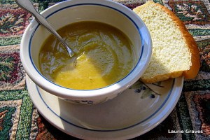 Squash soup and homemade bread